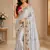 Light Lavender Color embroidery And Hand work Satin Saree