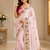 Light Pink Color embroidery And Hand work Satin Saree