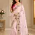 Light Pink Color embroidery And Hand work Satin Saree