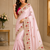 Light Pink Color embroidery And Hand work Satin Saree