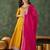 Women's Beautiful Embroidery Work Vichitra Silk Fabric Flared Anarkali Pant and Dupatta Set