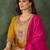 Women's Beautiful Embroidery Work Vichitra Silk Fabric Flared Anarkali Pant and Dupatta Set