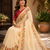 beige pink printed chanderi cotton ready to wear saree with unstitched blouse