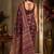 brown printed chanderi cotton ready to wear saree with unstitched blouse