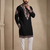 Mens designer black kurta pyjama set