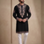 Mens designer black kurta pyjama set