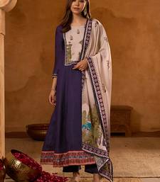 Women's Beautiful Printed Work Viscose Silk Fabric Flared Anarkali Pant and Dupatta Set