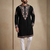 Mens designer black kurta pyjama set