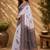 grey printed chanderi cotton ready to wear saree with unstitched blouse