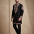 Mens designer black kurta pyjama set