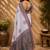 grey printed chanderi cotton ready to wear saree with unstitched blouse