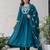 Women's Beautiful Embroidery Work Chinon Fabric Flared Anarkali Pant and Dupatta Set
