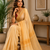 light yellow printed chanderi cotton ready to wear saree with unstitched blouse
