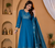 Cotton cambric anarkali kurti-pant-dupatta set