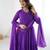 Purple floral print georgette stitched anarkali style gown with dupatta for women