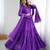 Purple floral print georgette stitched anarkali style gown with dupatta for women
