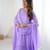 Lavender floral print georgette stitched anarkali style gown with dupatta for women