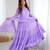Lavender floral print georgette stitched anarkali style gown with dupatta for women