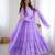 Lavender floral print georgette stitched anarkali style gown with dupatta for women