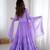 Lavender floral print georgette stitched anarkali style gown with dupatta for women