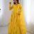 Yellow floral print georgette stitched anarkali style gown with dupatta for women