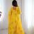 Yellow floral print georgette stitched anarkali style gown with dupatta for women