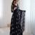 Black floral print georgette stitched anarkali style gown with dupatta for women