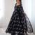 Black floral print georgette stitched anarkali style gown with dupatta for women