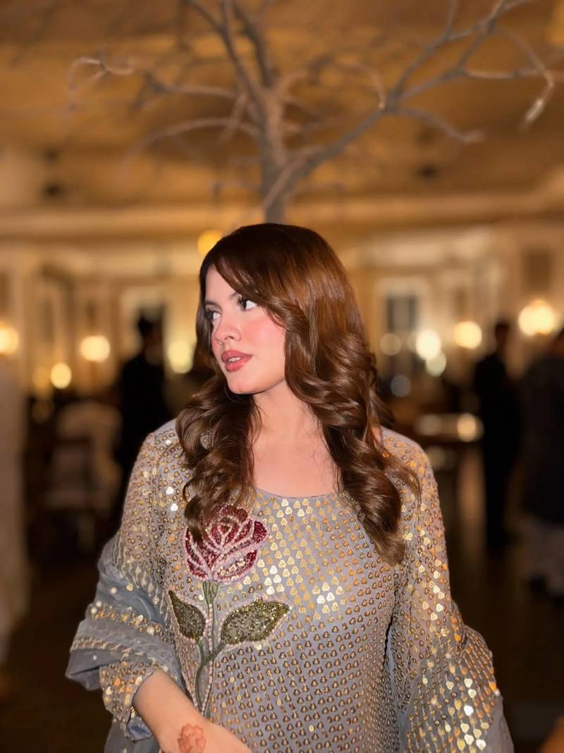 Golden embroidered faux georgette women's kurta set
