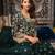 Green embroidered chiffon kurta set for women
