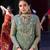 Pista-green embroidered faux georgette women's kurta set