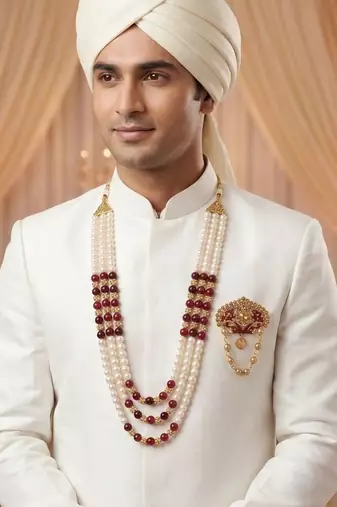 Groom mala and brooch set
