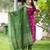 Rani-pink zari work kanchi cotton kurta set for women