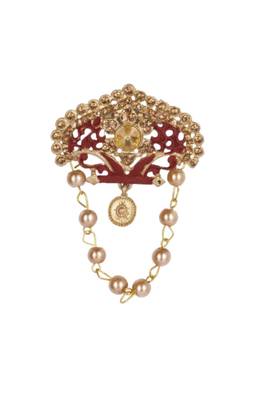   groom sherwani necklace moti mala layered for wedding | groom mala with brooch set 3