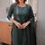 Dark-green embroidered work kanchi cotton kurta set for women