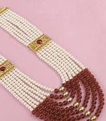   pearl beads dulha groom sherwani mala for   for wedding | layered mala | perfect for groom