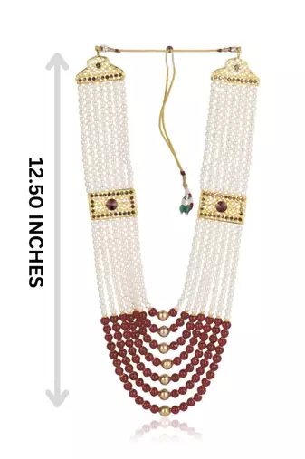   pearl beads dulha groom sherwani mala for   for wedding | layered mala | perfect for groom