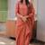 Orange embroidered work kanchi cotton kurta set for women