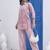 Mauve kantha embroidered cotton co-ord set with pant for women