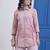 Mauve kantha embroidered cotton co-ord set with pant for women