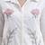 White kantha embroidered cotton co-ord set with pant for women