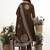 Brown plain cotton stitched anarkali kurta set with dupatta for women