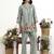 Green floral printed cotton stitched co-ord set with pants for women