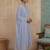 Blue plain chanderi cotton stitched a-line kurta set with dupatta for women