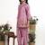 Purple floral printed cotton stitched co-ord set with pants for women