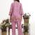 Purple floral printed cotton stitched co-ord set with pants for women