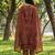 Red floral printed cotton stitched straight kurta set with dupatta for women