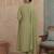 Green plain chanderi cotton stitched a-line kurta set with dupatta for women