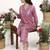 Purple floral printed cotton stitched co-ord set with pants for women