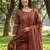 Red floral printed cotton stitched straight kurta set with dupatta for women